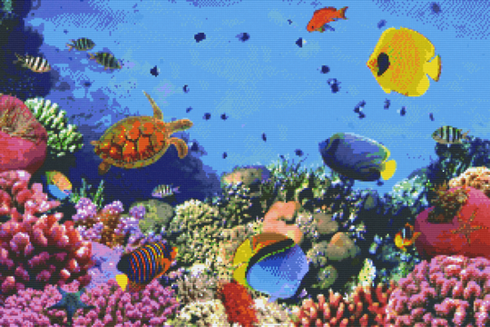 Ocean Fish Thirty [30] Baseplate PixelHobby Mini-mosaic Art Kit